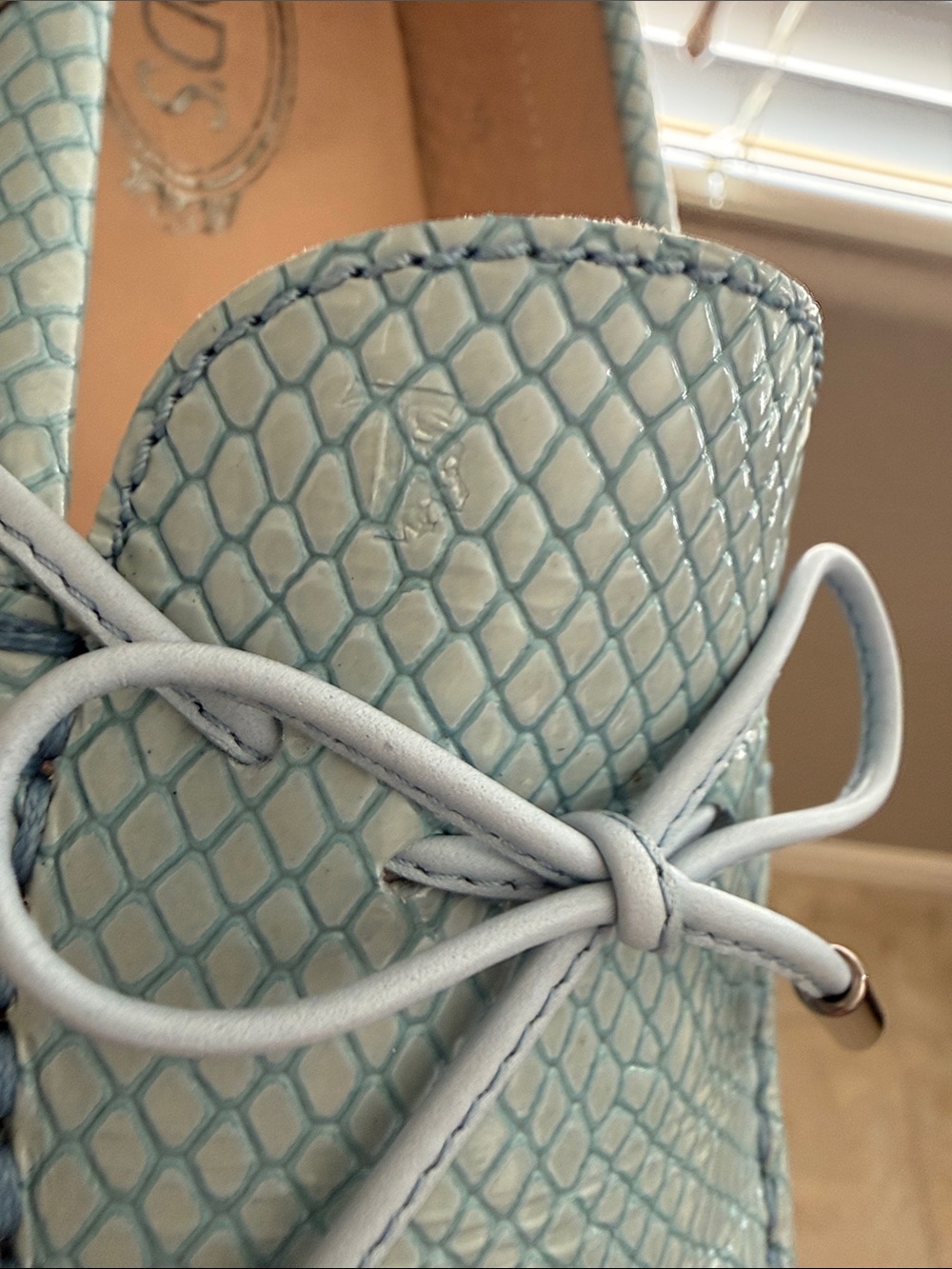 TOD'S Leather Loafers Gommino Driving Shoe Pale Blue EU-Sz 39 US 8.5-9 - Picture 13 of 16